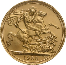 1980 Gold Sovereign - Elizabeth II Decimal Portrait