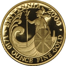 2008 Tenth Ounce Proof Britannia Gold Coin