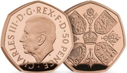 2022 Her Majesty Queen Elizabeth II Fifty Pence Proof Gold Coin Boxed
