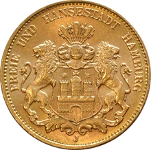 20 Mark German - Hamburg 1875 - 1913