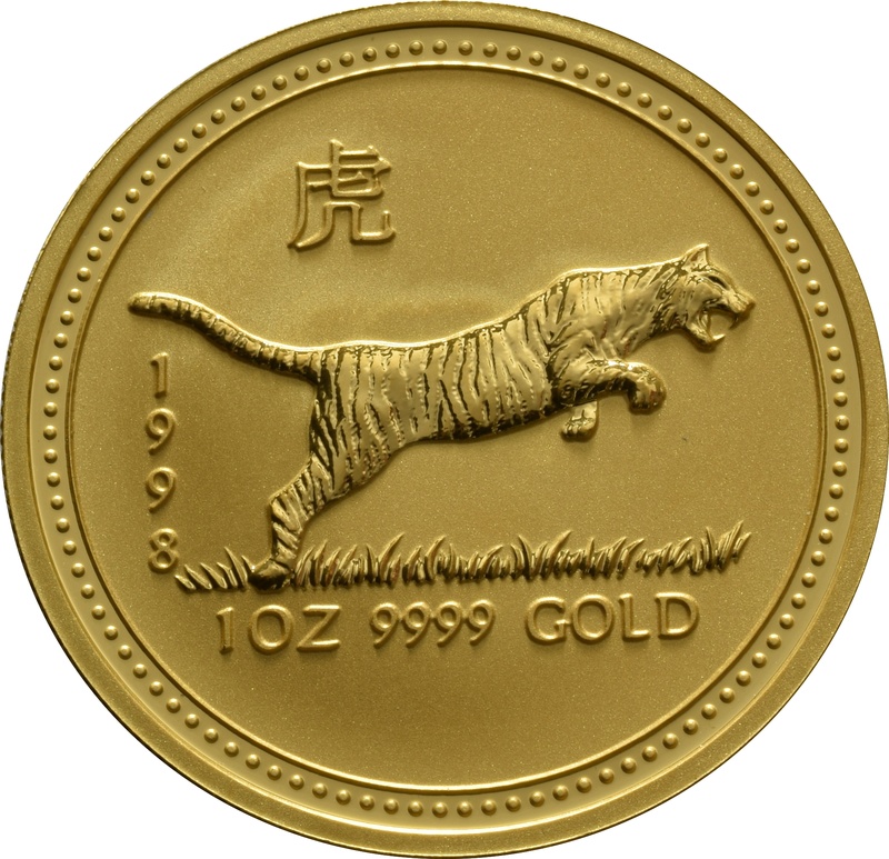 1998 1oz Gold Australian Lunar Year of the Tiger