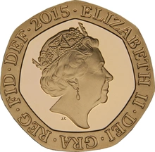 2015 Proof Gold 20p Coin Royal Shield Fifth Portrait