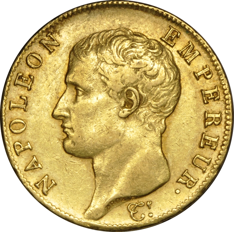 40 French Francs Napoleon First Empire Bare Head 1804-1807