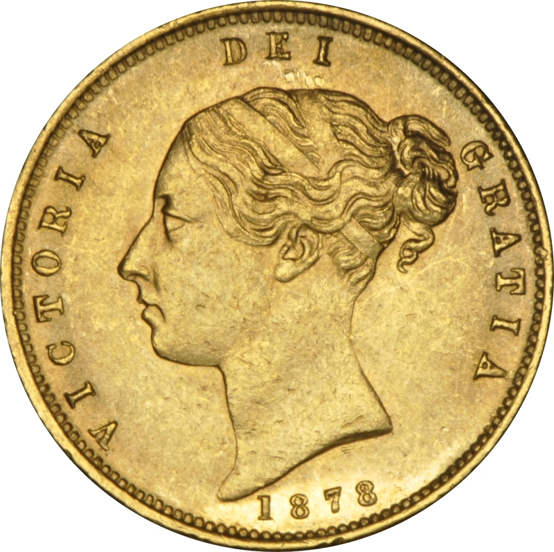 1878 Half Sovereign Victoria Young Head Shield Back - London NGC MS61