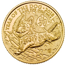 2018 Royal Mint 1/4 Oz Year of the Dog Gold Coin
