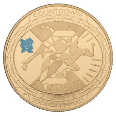 2010 Proof Gold £5 Coin Quintuple Sovereign Countdown to London Olympics Athletics