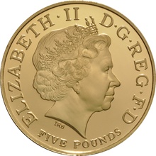 2002 - Gold Five Pound Proof Coin, Queen Mother Memorial