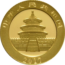 2017 3 gram Gold Chinese Panda Coin