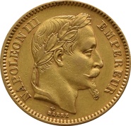 20 French Francs - Napoleon III Laureate Head