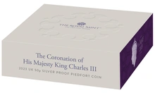 2023 Proof 50p Silver Coin Coronation of King Charles III Boxed