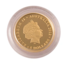 2012 Koala Twenty-Fifth Ounce Gold Proof Coin Boxed