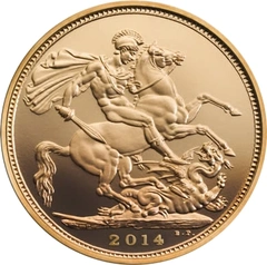 2014 Proof Gold Sovereign Coin Elizabeth II Fourth Head