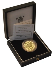1999 Proof £2 Gold Coin Rugby World Cup Boxed
