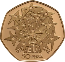 1998 Proof 50p Gold Coin EEC Boxed