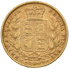 1870 Gold Sovereign Coin Queen Victoria Young Head Shield Back