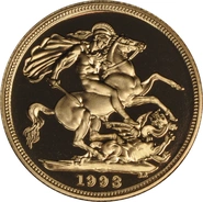 1993 Proof Sovereign Elizabeth Third head No box or certificate