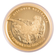 Boxed Perth Mint 2012 Discover Australia – Goanna 1/2oz Gold Coin