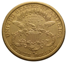1879 $20 Double Eagle Liberty Head Gold Coin, San Francisco