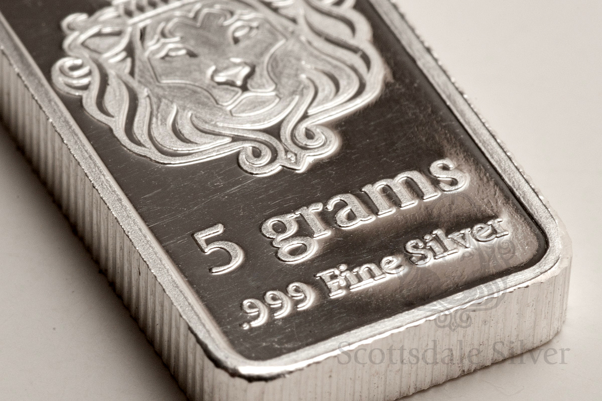 Scottsdale 5g Silver Bar Bullionbypost Up To 2 10 Weight Grams 5