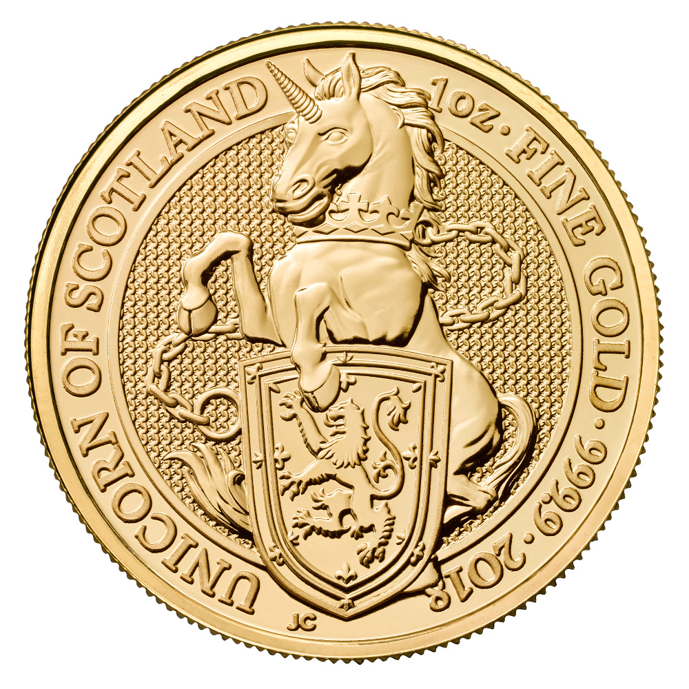 1oz Gold Coin Unicorn Of Scotland Queen S Beast 2 010