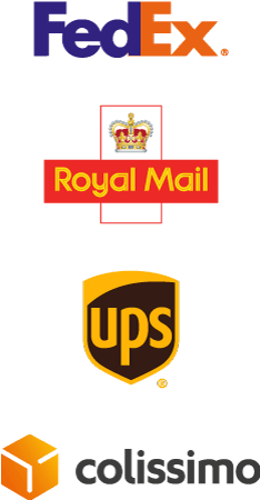 Fedex, Royal Mail, UPS and UPS logos